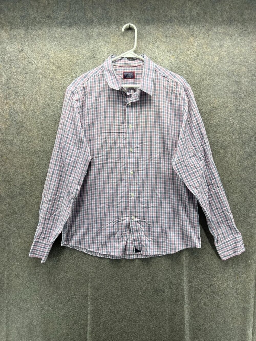 UNTUCKit Shirt Men Large Multicolor Check Long Sleeve Button Up Wrinkle Free